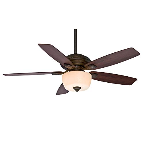 Casablanca Fan 52 inch Damp Rated Aged Bronze Finish Ceiling Fan with Champagne Scavo Glass Light Kit (Certified Refurbished) - Thumbnail 5