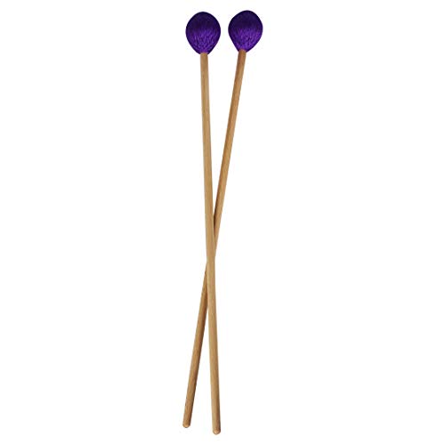 1 Pair Medium Keyboard Marimba Mallets With Maple Handle Hard Yarn Headï¼Œ16 Inch (Purple)