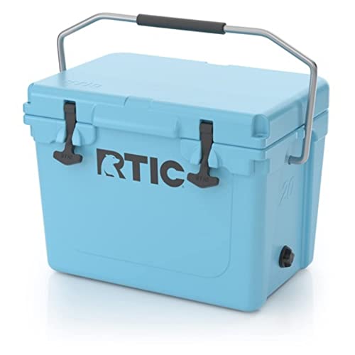 RTIC Hard Cooler, 20 qt, Blue, Ice Chest with Heavy Duty Rubber Latches