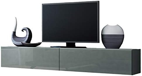 Jadella Tv Board Lowboard Migo Hangeschrank Wohnwand 180cm Grau Matt Grau Hochglanz Amazon De Kuche Haushalt