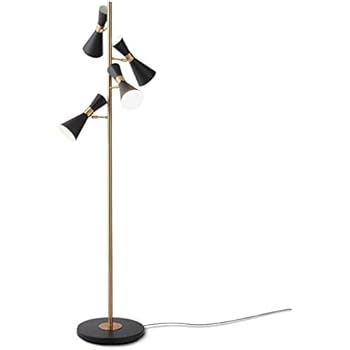 Tall Brass Color Mainstay Floor Lamp Retro Style Living Room