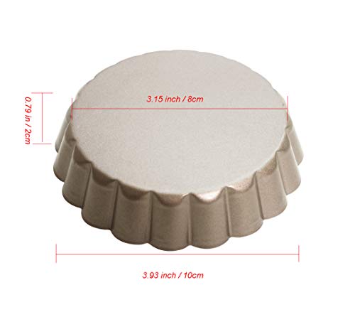 AQIMY Mini tart pans 4 inch Non Stick Quiche Pan Baking Molds, Set of 6