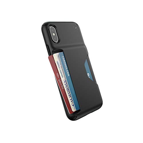 Speck Products Presidio Wallet iPhone Xs/iPhone X Case, Black/Black (Best Credit Card For Apple Store)