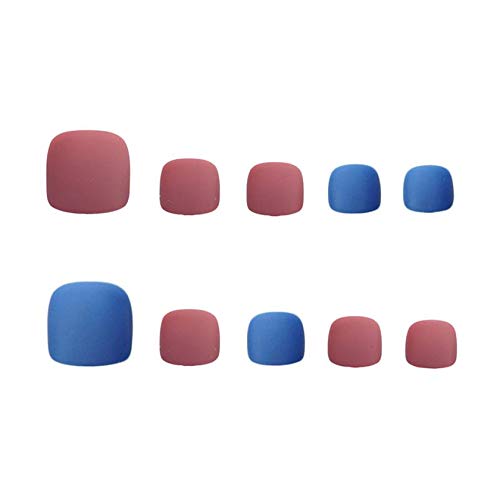 Press On Toenails Short Nail Tips Matte False Toenails For Women Fake Toenails with Glue Design Acrylic Stick On Toe Nail Tips 24pcs/set