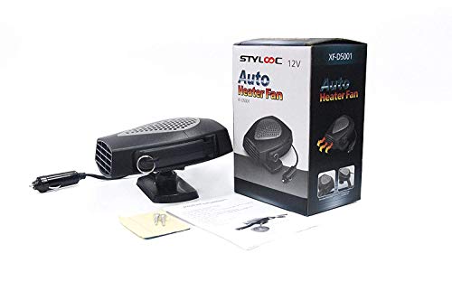 Car Heater Car Windshield Defogger Defroster 12 Volt 150W Auto Heating Fan 3-Outlet 30 Seconds Fast Heating Demister (Black) - Thumbnail 6