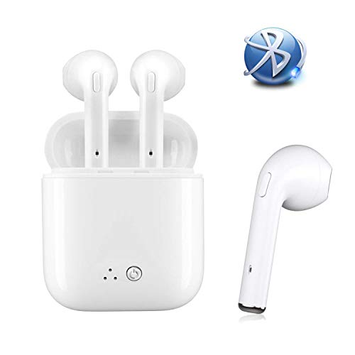 Bluetooth Earbuds, Bluetooth Headphones Wireless Sport Earbuds Mini in-Ear Earphones Stereo Noise Canceling with Charging Case for Workout, Running, Gym (White)
