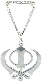 Universal World Silver Color Khanda For Car Rear Mirror