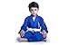 Vector Sports 100% Cotton Pearl Weave Kids Brazillian Jiu Jitsu BJJ Gi Attila Series Kimono Lightweight Preshrunk Fabric with Free White Belt (Blue, K3)