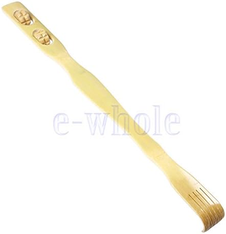 18" Bamboo Wooden Itch Therapeutic Relaxer Back Scratcher w/Massage Rollers MA