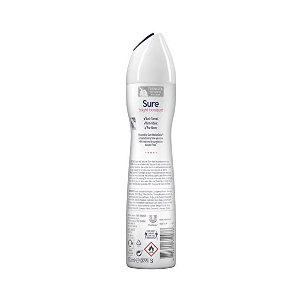 Sure Women Bright Bouquet Aerosol Antiperspirant Deodorant, 250 ml, Pack of 6