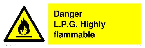 Pack of five - L.p.g. Highly Flammable Sign - 300x100mm - L31