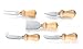 High Carbon Chrome Stainless Steel 5 Piece Cheese Knives Set with Acacia Wood Handles, Complete Serving Set to Cut, Spread and Slice All Types of Cheese Platters by FromagePRO, Gift Box Included