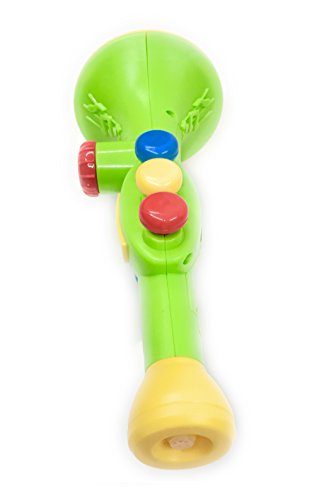Musical Trumpet Children's Toy Battery Operated w/ Tunes & Lights , Kids Learning & Entertainment (Green) - Thumbnail 3