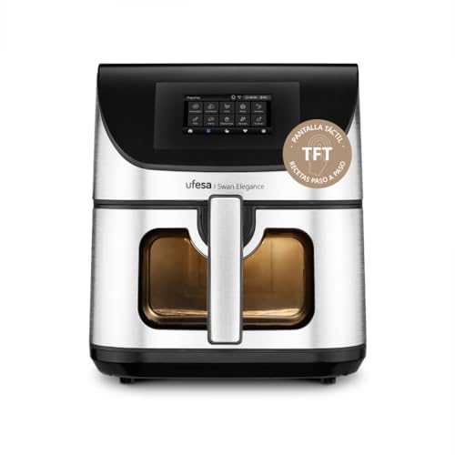 Ufesa Air Fryer 7.5L 2200W with 4.3 Interactive Digital Display, Intelligent Application, 10 Programs, Window with Interior Lighting and Ultra 360ºC Air Pulse Technology with Dual Resistance