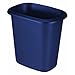 Rubbermaid plastic Rectangular Waste Basket, 1.5 Gallon Blue Trash Can, for Bedroom Home Office Use, 6 quarts
