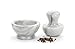 RSVP International Marble Mortar & Pestle Grind Herbs, Spices, Garlic and More, 4 Dia x 2.13