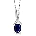 Gem Stone King 925 Sterling Silver Blue Sapphire Infinity Pendant Necklace For Women 2.62 Ct Oval with 18 Inch Silver Chain