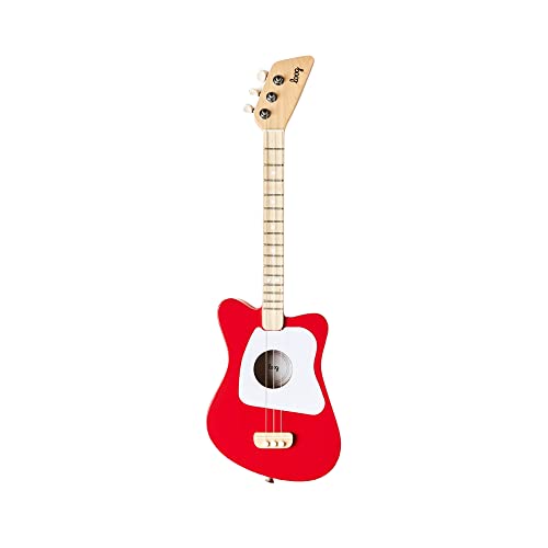 Loog Mini Acoustic kids Guitar for Beginners 3-strings Ages 3+ Learning app and lessons included Red