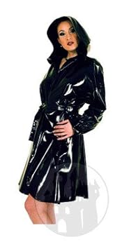 Lackmantel mit Kapuze - Größe: XL