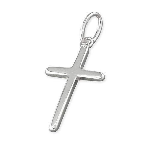 Strictly Gifts Small Silver Cross Crucifix Pendant 925 Sterling for Women Girls Mother Sister Daughter Christening Baptism with Gift Box- Cross measures 2.2cm high x 1.3cm wide