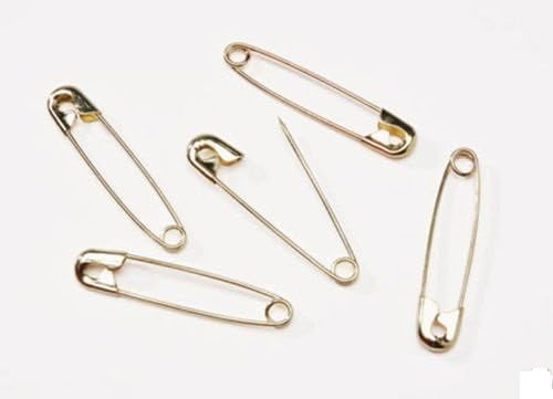 Safety Pins Gold #1 1 Gross Nickel-plated Steel Closeout Quilting Basting Home Office Use Sewing Crafts Repair Clothes Crafting Fabric Craft Projects Kit, Small Size (PACK of 144 Pieces )