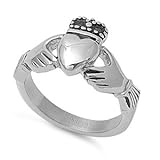 STR-0005 Stainless Steel Claddagh Ring; Comes With Free Gift Box