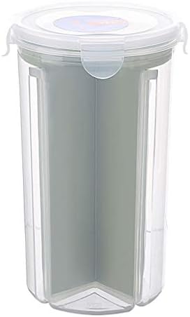 Floridivy Compartment Food Storage Container PP Clear Cereal Kitchen Organizer Airtight Rotating Lid Snacks Storage Box
