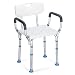 OasisSpace Heavy Duty Shower Chair with Back - Bathtub Chair with Arms for Handicap, Disabled, Seniors & Elderly - Adjustable Medical Bath Seat Handles - Non Slip Tub Safety primary