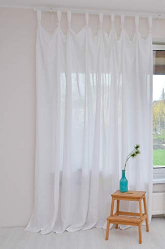 Amazon Com Rivau Solid Tab Curtain Panel Twist Linen Tab Top