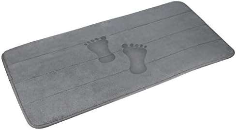 Docbear B25 Memory Foam Large Size 31.5 by 17 Inch Non Slip Bath Quickly Drying Rugs Super Soft and Absorbent Bathroom Mat(Gray), 17" W x L