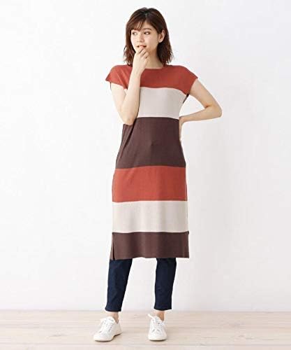 Amazon Co Jp ハッシュアッシュ Hushush ミラノリブ切替ワンピース 03 L レンガ 369 服 ファッション小物
