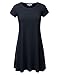 DRESSIS Women's Round Neck Short Sleeve Flared Flowy Tunic Dress