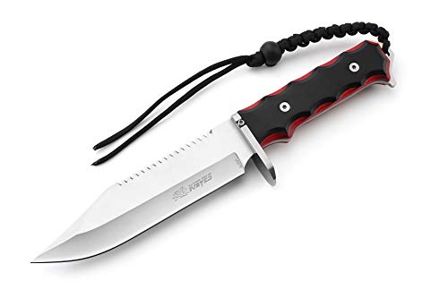 11.8IN Hunting Survival Knife 8Cr13 Wood Handle Tactical Army Fixed Blade Knives