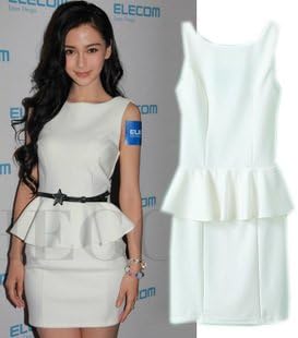 Amazon Co Jp ホワイト ぺプラム ワンピース ドレス 白 春 夏 オールシーズン エレガント インポート 服 ファッション小物