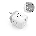 UK Ireland Hong Kong Power Adapter, TROND UK to US Travel Plug Adapter with 2 USB and 3 American Sockets, Type G Outlet Adapter for England Scotland London Singapore British Dubai, White primary