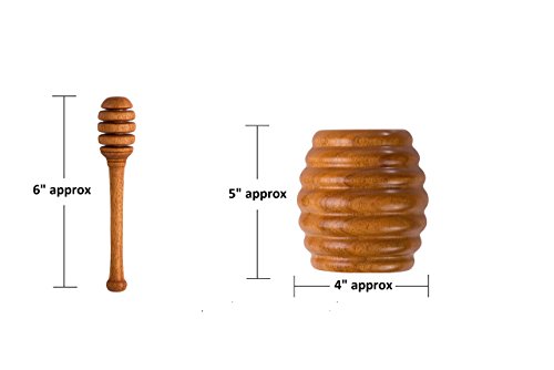 Premium Wooden Costa Rican Honey Pot and Dipper