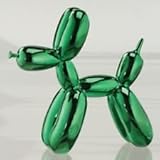 Balloon Dog Figurine Statue Home Decor - Miniature Size - Green Metallic Finished