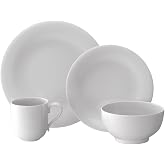 Villeroy &amp; Boch New Cottage Basic 4 Piece Place Setting, White | Porcelain place setting in the New Cottage Basic collection's soft, organic form, a housewarming gift
