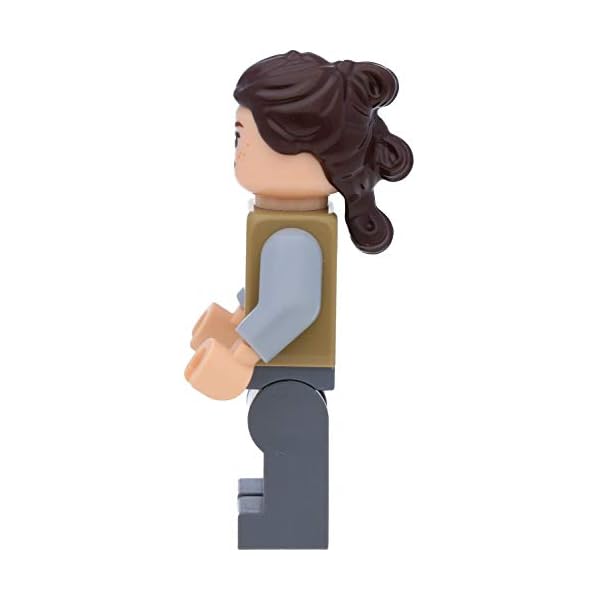 LEGO Star Wars Minifigur: Jedi Rey Skywalker in dunkelbeiger Jacke mit Laserschwertern – Bild 6