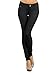 Enimay Women's Colored Jean Look Jeggings Tights Spandex Leggings Yoga Pants Black Large