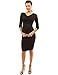 PattyBoutik Mama Cowl Neck Ruched Stretch Maternity Dress (Black S)