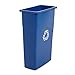 Rubbermaid Commercial Slim Jim Recycling Container, Rectangular, Plastic, 23 Gallons, Blue (354075BE)
