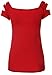 Suimiki Women's Cut Out Trendy Party Short Sleeve Shirt Stretchy Blouse Casual Top Orange Red