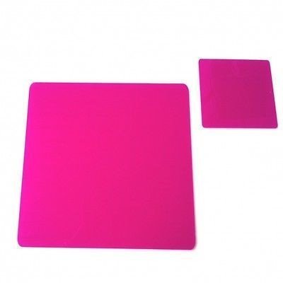 8 Square Pink Acrylic Coasters & 8 Placemats