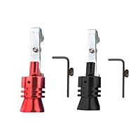 YRD TECH 2pcs Exhaust Pipe Oversized Roar Maker Car Auto Exhaust Pipe Loud Whistle Sound Maker-Black + Red (Black,Red, XL)