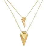 Women Retro Wedding Jewelry Triangular Tassels Bar Alloy Geometry Multilayer Pendant Chain Necklace