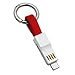 SAMEIRO Multi Charging Cable Portable Keychain Charger Cables Short Small Charging Cord Type C Micro USB 8P 3 in 1 Fast Data Cable Compatible iOS Android All Smart Phones and Smart Device (RED)