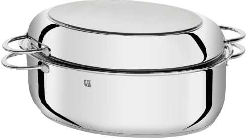 ZWILLING Plus Bräter mit Deckel, 38 cm, Induktion und Backofen, Edelstahl