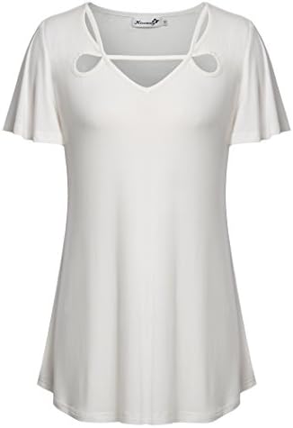 White Tops for Women,Kissmay Short Sleeve Basic Solid Shirt Sexy v Neck Tunic xl