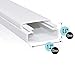 Quality Clever Cable Management On Wall Cover Raceway, 200 Inches - Protect & Organize TV Cable, Wires, & Cords - Concealer for Home, Work, or Office - Adheres with Adhesive or Screws - Paintable